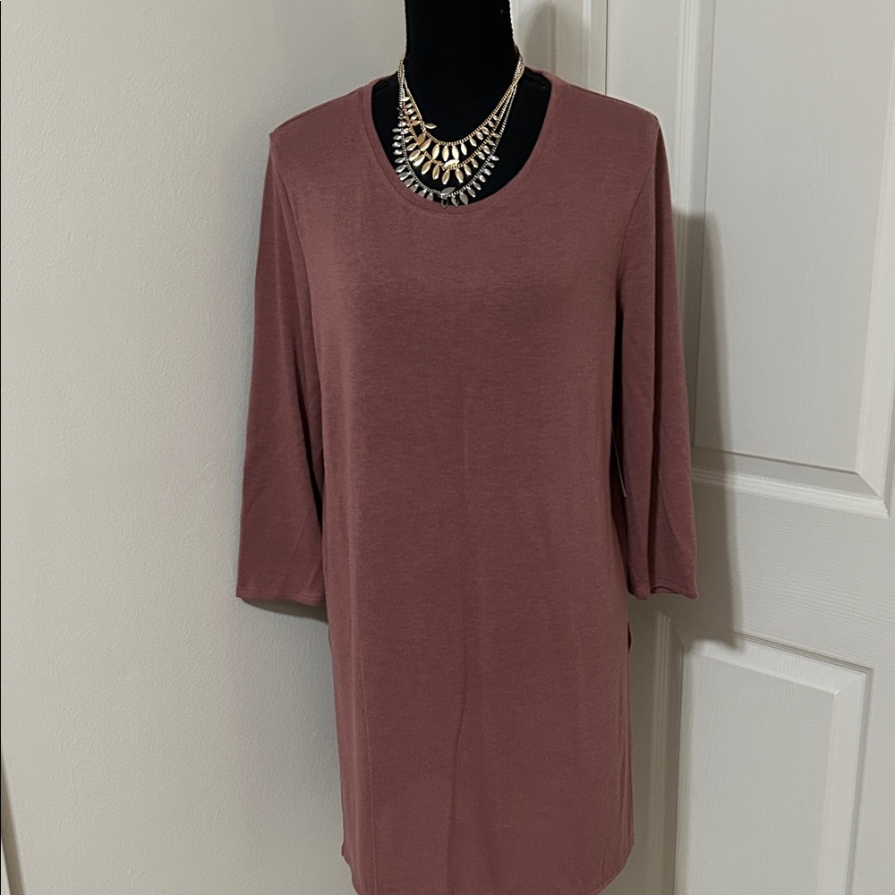 NWT Chico's Size 2 (regular size L) Dusty Rose Tunic Top